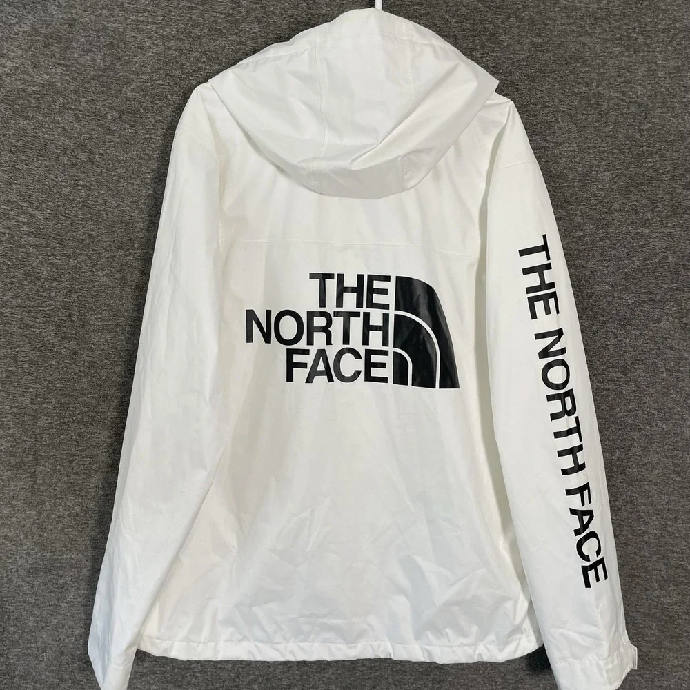 The North Face DryVent Jacket Mens XL White Hooded Windbreaker Full Zip Logo